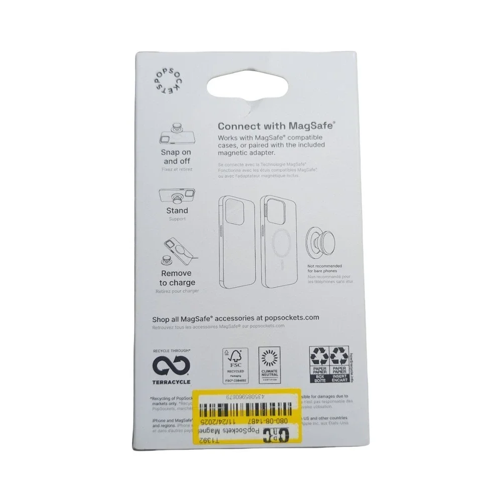 1-O PopSockets Magnetic Phone Grip with MagSafe Magnetic‎ Ring Enamel Sun Jewel